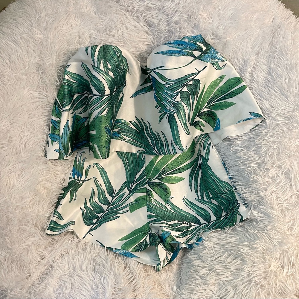 Strapless Tiered Tropicana Formal structured romper